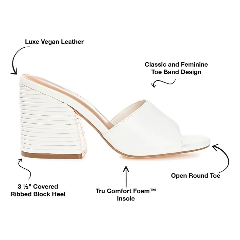 Journee Collection Leslee Womens Round Open Toe Block Heel Pumps