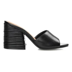 Journee Collection Leslee Womens Round Open Toe Block Heel Pumps