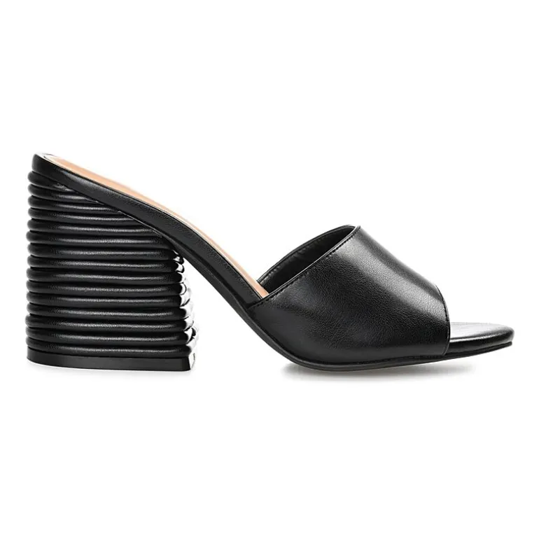 Journee Collection Leslee Womens Round Open Toe Block Heel Pumps
