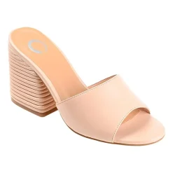 Journee Collection Leslee Womens Round Open Toe Block Heel Pumps