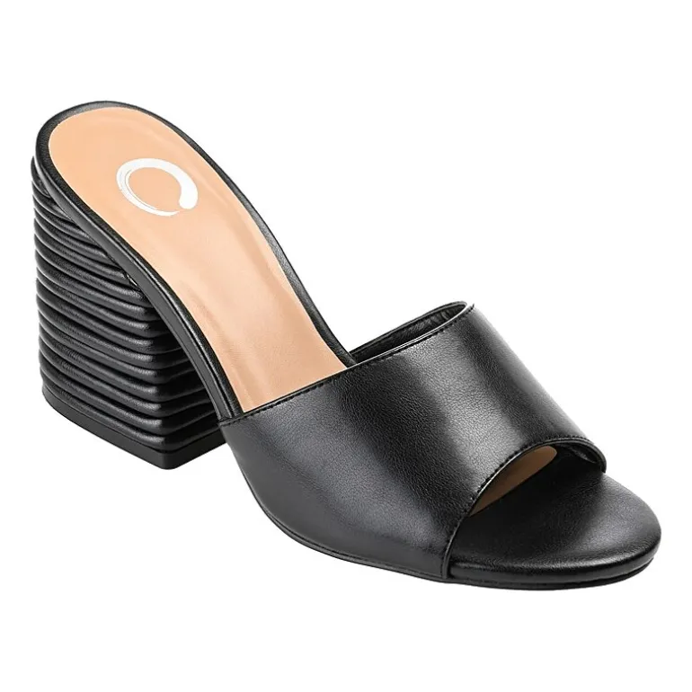 Journee Collection Leslee Womens Round Open Toe Block Heel Pumps