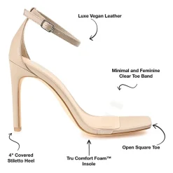 Journee Collection Lorelei Womens Round Open Toe Stiletto Heel Pumps