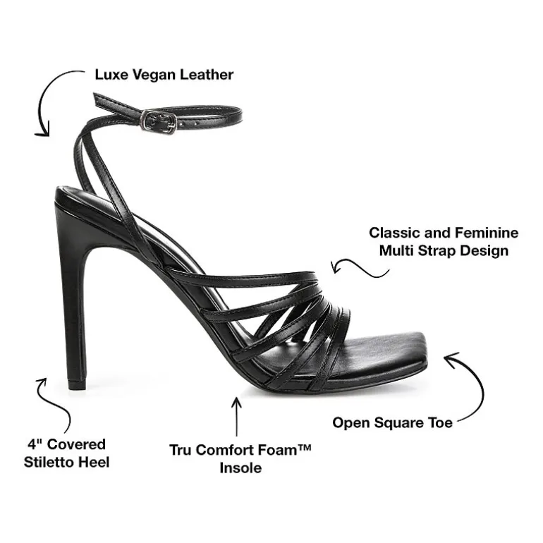 Journee Collection Louella Womens Round Open Toe Stiletto Heel Pumps