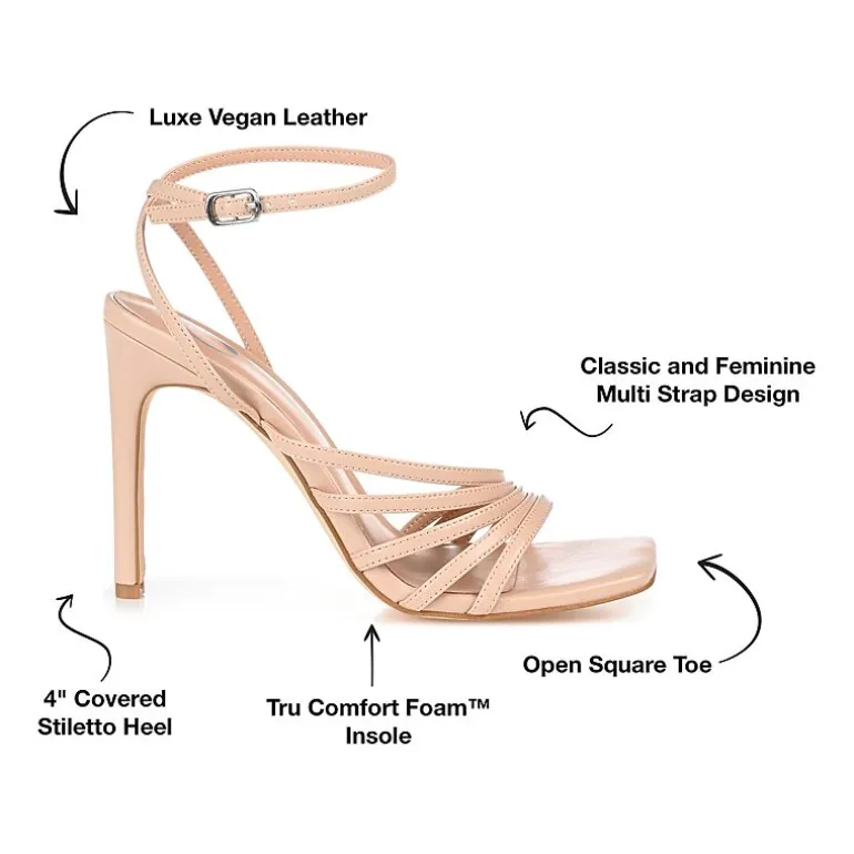 Journee Collection Louella Womens Round Open Toe Stiletto Heel Pumps