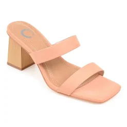 Journee Collection Nolla Womens Round Open Toe Block Heel Pumps