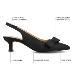 Journee Collection Paloma Womens Pointed Closed Toe Kitten Heel Pumps