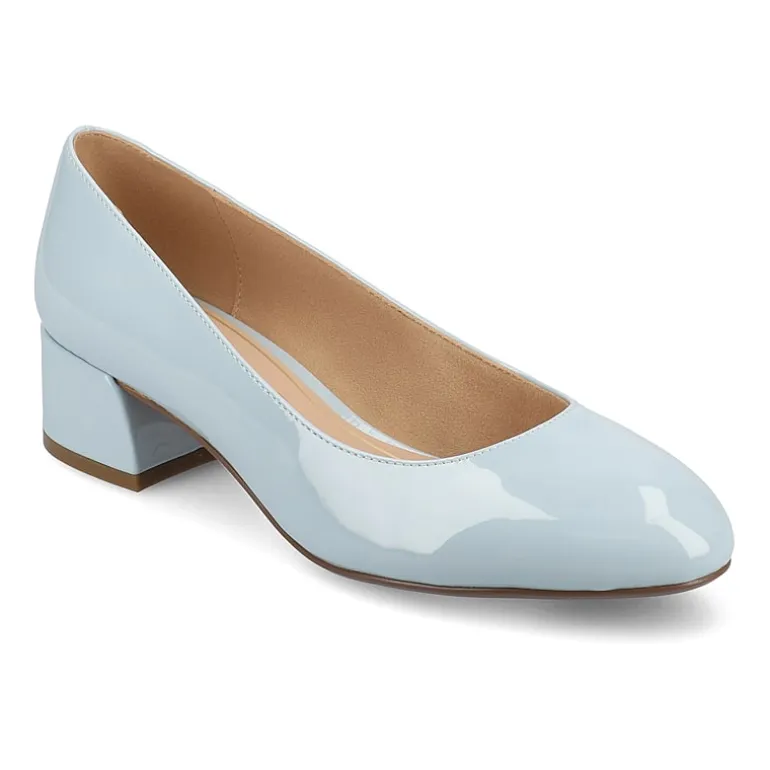 Journee Collection Saarii Womens Round Closed Toe Block Heel Pumps