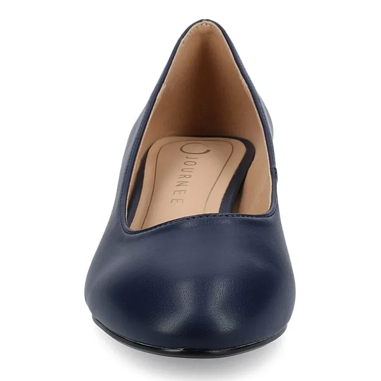 Journee Collection Saarii Womens Round Closed Toe Block Heel Pumps