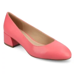Journee Collection Saarii Womens Round Closed Toe Block Heel Pumps