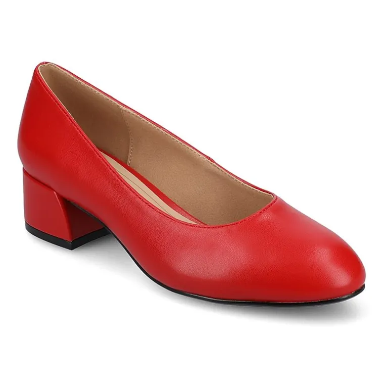 Journee Collection Saarii Womens Round Closed Toe Block Heel Pumps