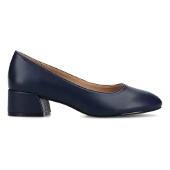 Journee Collection Saarii Womens Round Closed Toe Block Heel Pumps