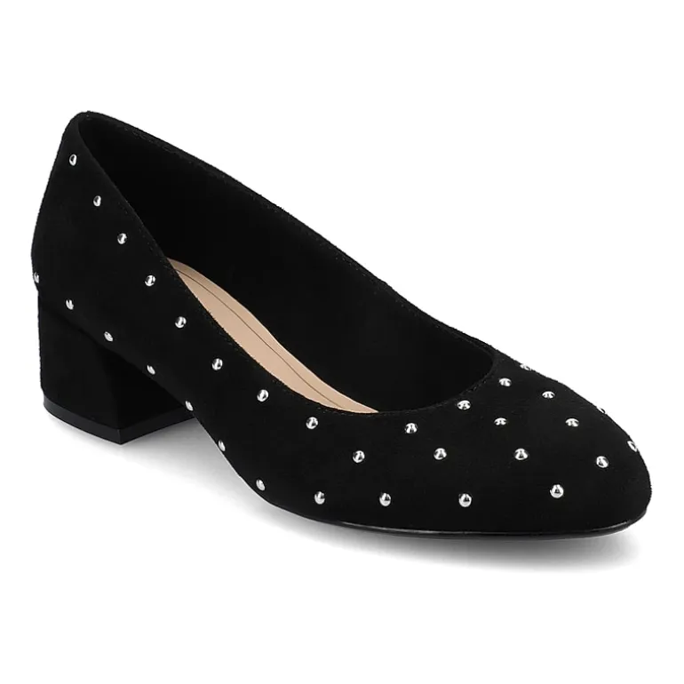 Journee Collection Saarii Womens Round Closed Toe Block Heel Pumps
