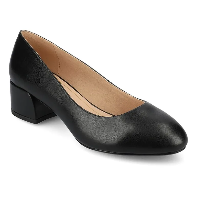Journee Collection Saarii Womens Round Closed Toe Block Heel Pumps