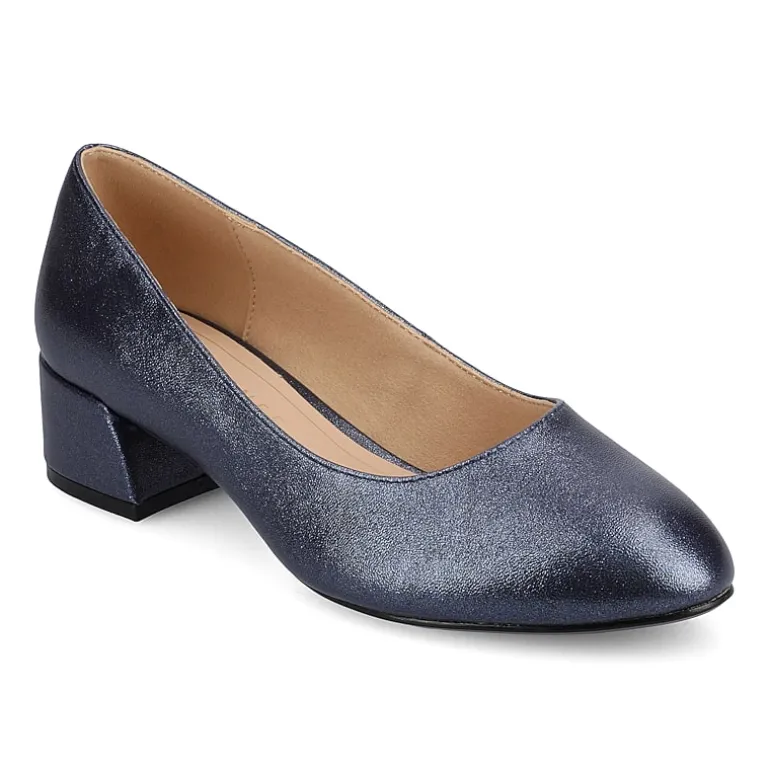 Journee Collection Saarii Womens Round Closed Toe Block Heel Pumps