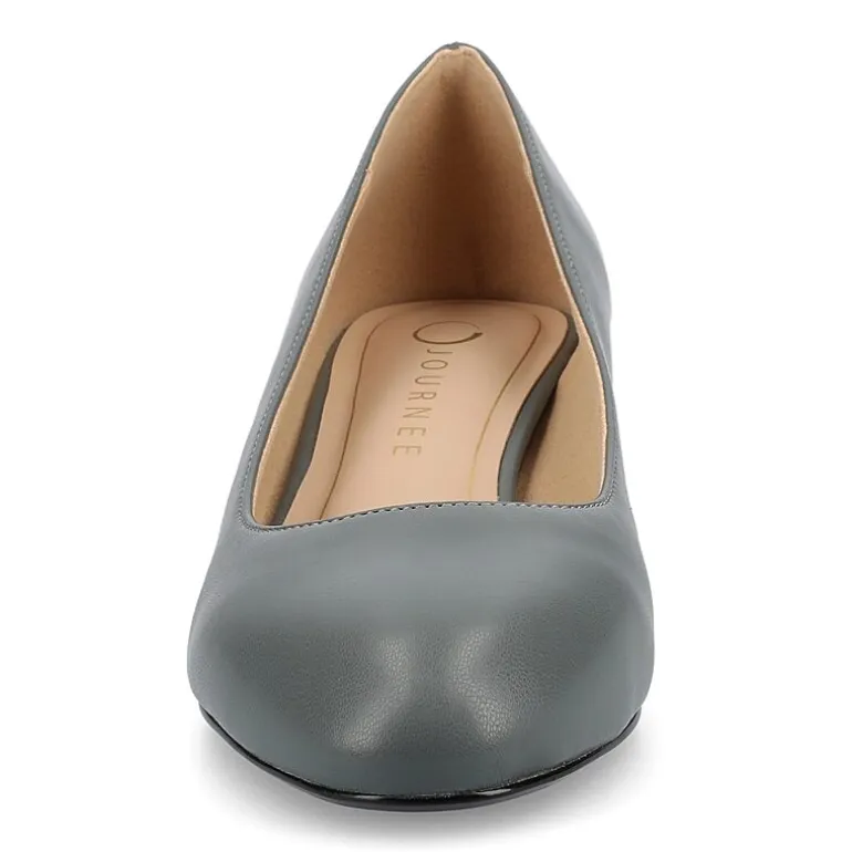 Journee Collection Saarii Womens Round Closed Toe Block Heel Pumps