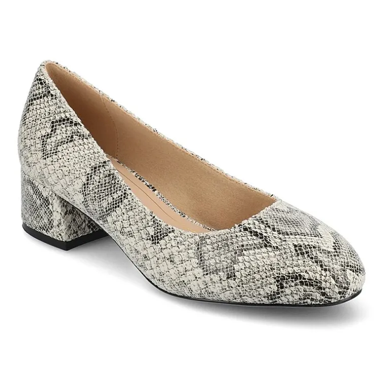 Journee Collection Saarii Womens Round Closed Toe Block Heel Pumps
