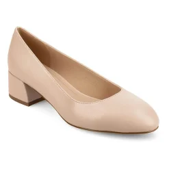 Journee Collection Saarii Womens Round Closed Toe Block Heel Pumps