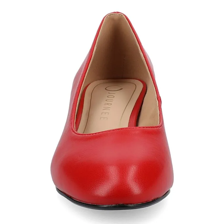 Journee Collection Saarii Womens Round Closed Toe Block Heel Pumps
