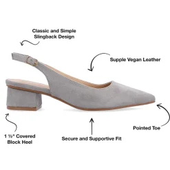 Journee Collection Sylvia Womens Pointed Closed Toe Block Heel Pumps