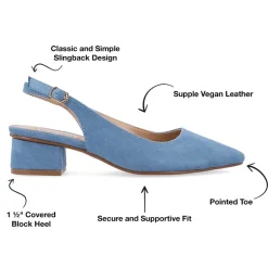 Journee Collection Sylvia Womens Pointed Closed Toe Block Heel Pumps