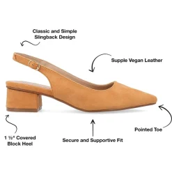 Journee Collection Sylvia Womens Pointed Closed Toe Block Heel Pumps