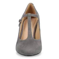 Journee Collection Talani Womens Almond Closed Toe Block Heel Pumps