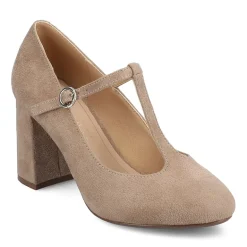Journee Collection Talani Womens Almond Closed Toe Block Heel Pumps
