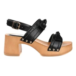 Journee Collection Tia Womens Round Open Toe Block Heel Pumps