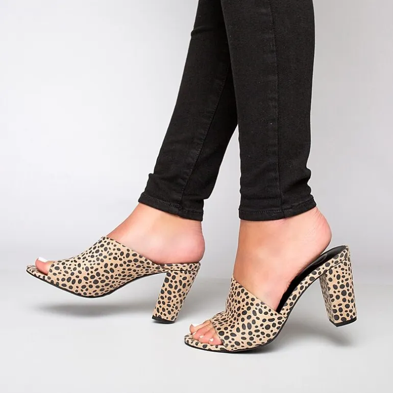 Journee Collection Womens Allea Slip-on Open Toe Mules