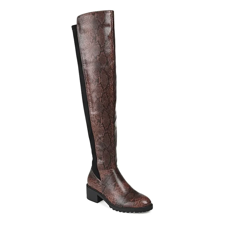 Journee Collection Womens Aryia Stacked Heel Over the Knee Boots