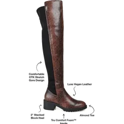 Journee Collection Womens Aryia Stacked Heel Over the Knee Boots