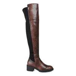 Journee Collection Womens Aryia Stacked Heel Over the Knee Boots