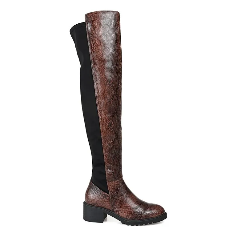 Journee Collection Womens Aryia Stacked Heel Over the Knee Boots