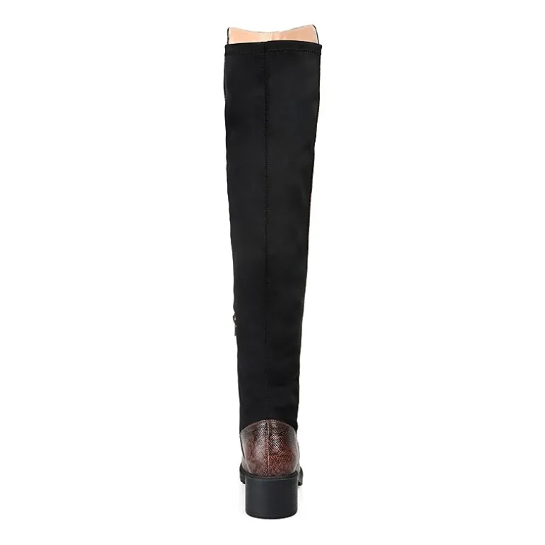 Journee Collection Womens Aryia Stacked Heel Over the Knee Boots