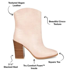 Journee Collection Womens Brekinn Stacked Heel Booties