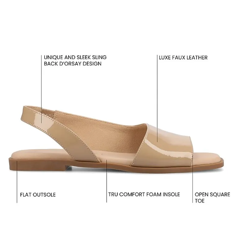 Journee Collection Womens Brinsley Slingback Strap Flat Sandals