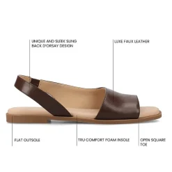 Journee Collection Womens Brinsley Slingback Strap Flat Sandals