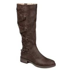 Journee Collection Womens Carly Wide Calf Stacked Heel Riding Boots