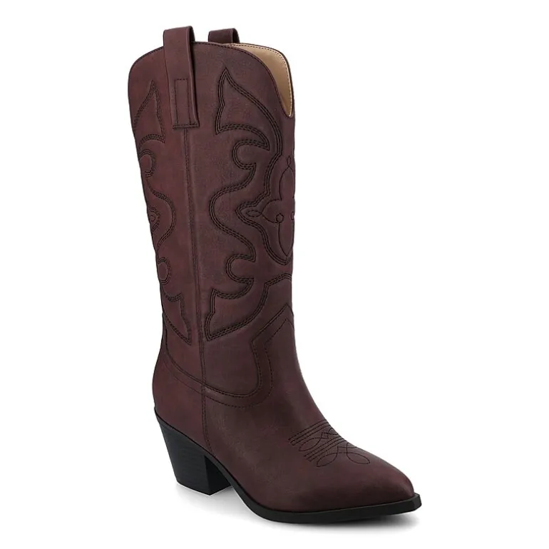 Journee Collection Womens Chantry Stacked Heel Dress Boots