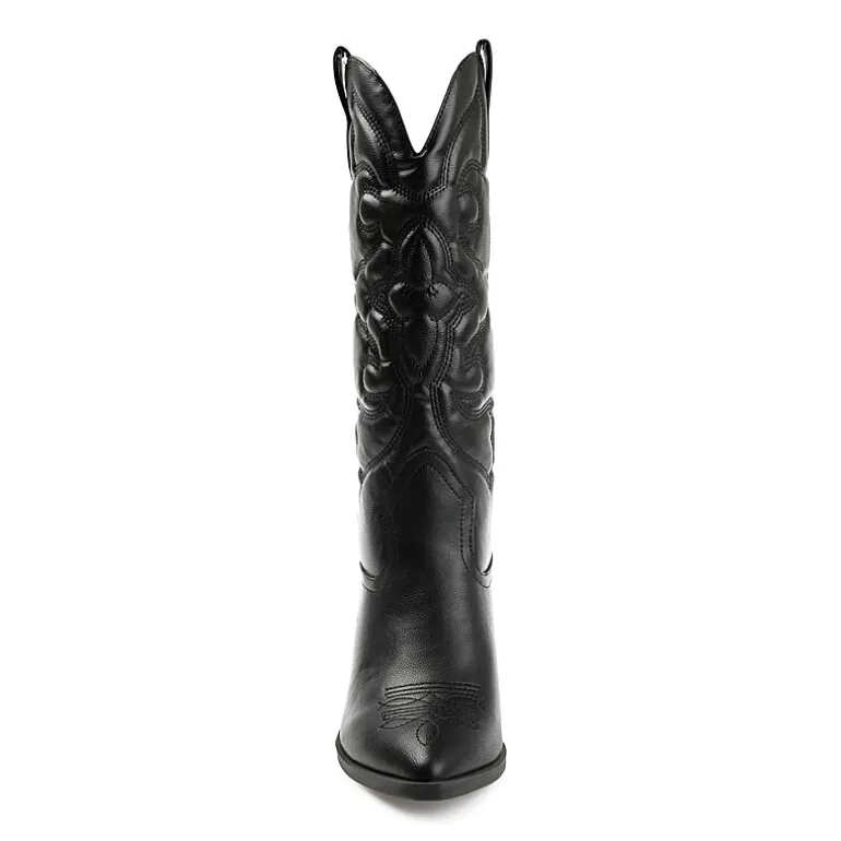 Journee Collection Womens Chantry Stacked Heel Dress Boots