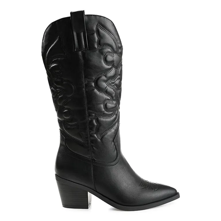 Journee Collection Womens Chantry Stacked Heel Dress Boots