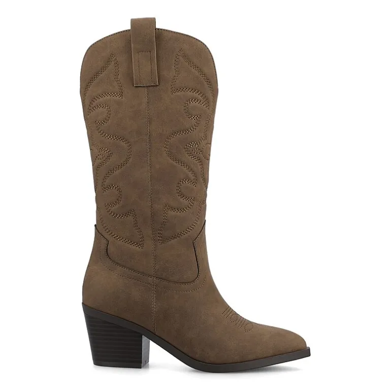 Journee Collection Womens Chantry Stacked Heel Dress Boots