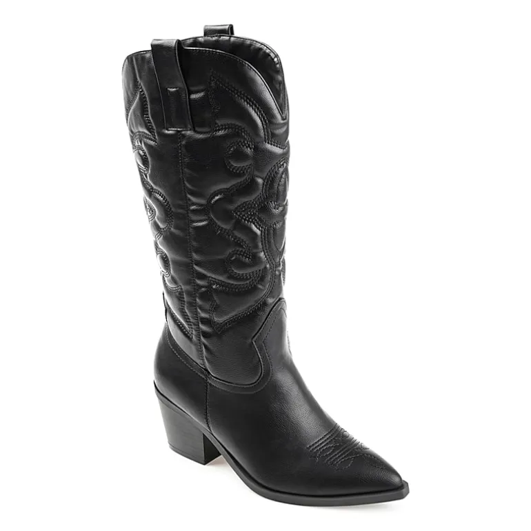 Journee Collection Womens Chantry Stacked Heel Dress Boots