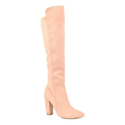 Journee Collection Womens Dominga Wide Calf Block Heel Riding Boots