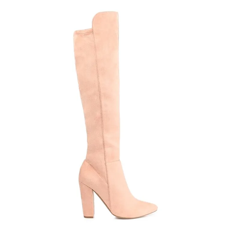 Journee Collection Womens Dominga Wide Calf Block Heel Riding Boots