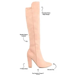 Journee Collection Womens Dominga Wide Calf Block Heel Riding Boots