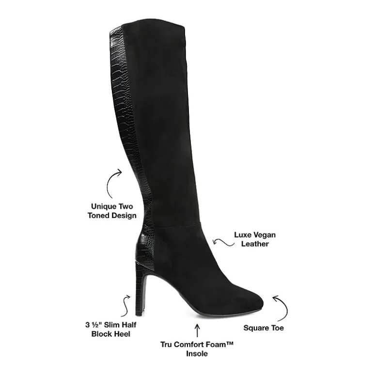Journee Collection Womens Elisabeth Block Heel Dress Boots