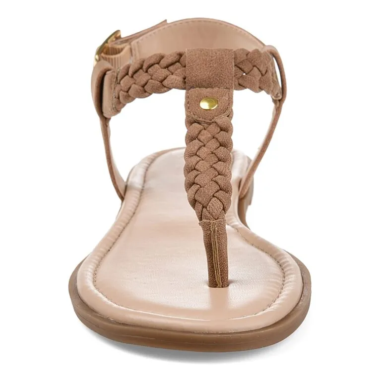 Journee Collection Womens Genevive Ankle Strap Flat Sandals