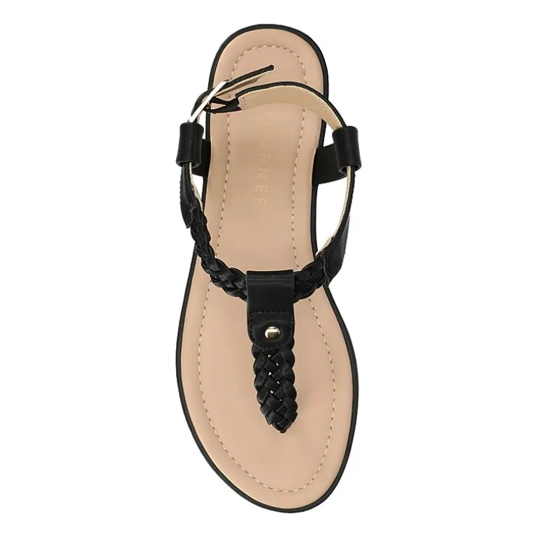 Journee Collection Womens Genevive Ankle Strap Flat Sandals
