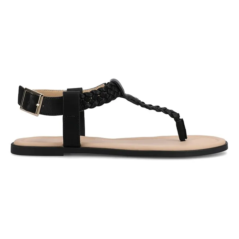 Journee Collection Womens Genevive Ankle Strap Flat Sandals